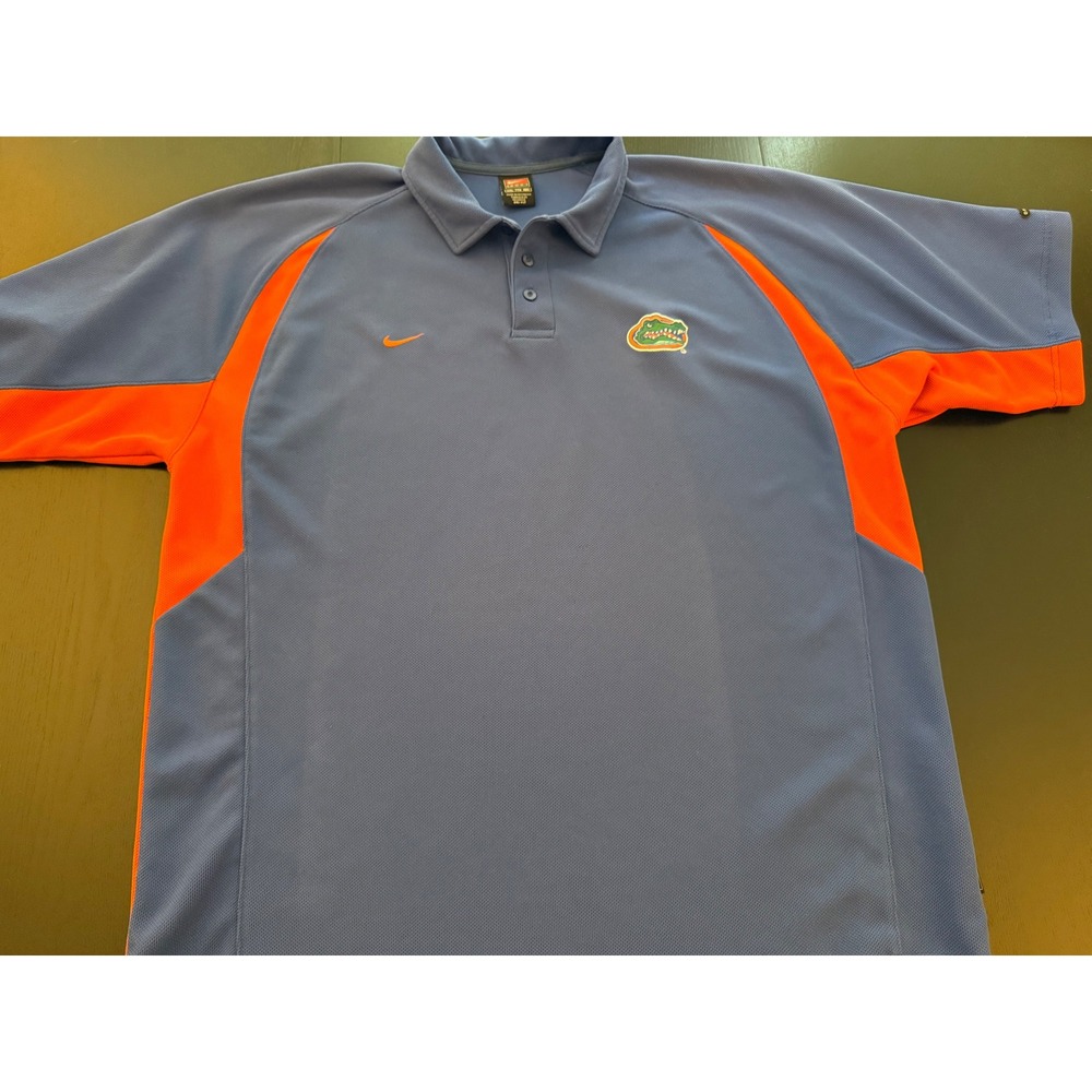 Nike x University Florida Gators Shirt Mens XXL Dri-FIT Blue/Orange Short Sleeve
